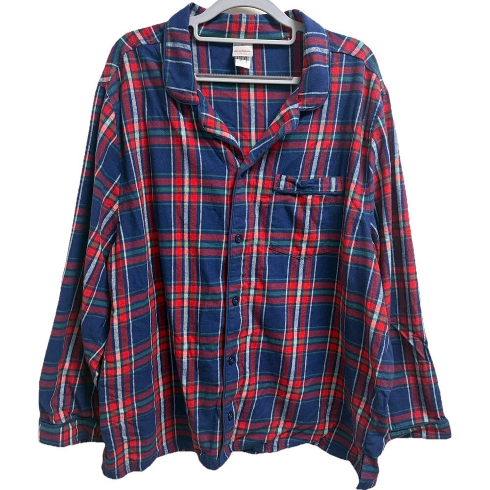 Hanna Andersson Mens XL Plaid‎ Pajama Top Cotton Button Down Flannel